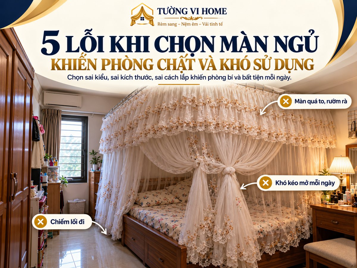 5 lỗi khi chọn màn ngủ khiến phòng chật và khó sử dụng